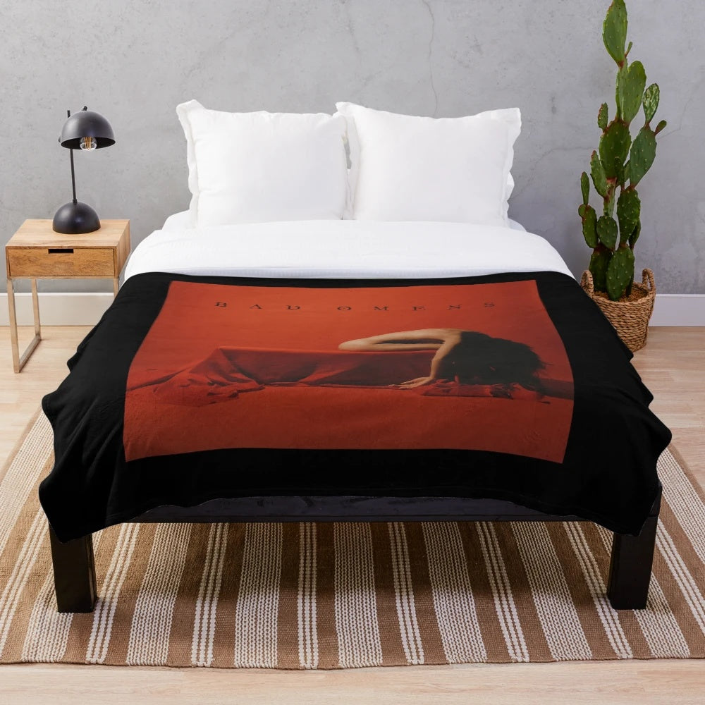 Metalcore inspired plush blanket featuring the Bad Omens album "Death of Peace of Mind
