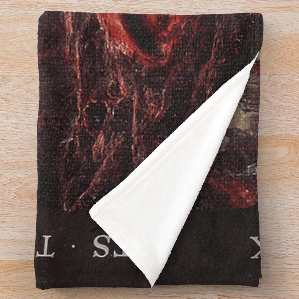 Metalcore inspired plush blanket with minimalist design