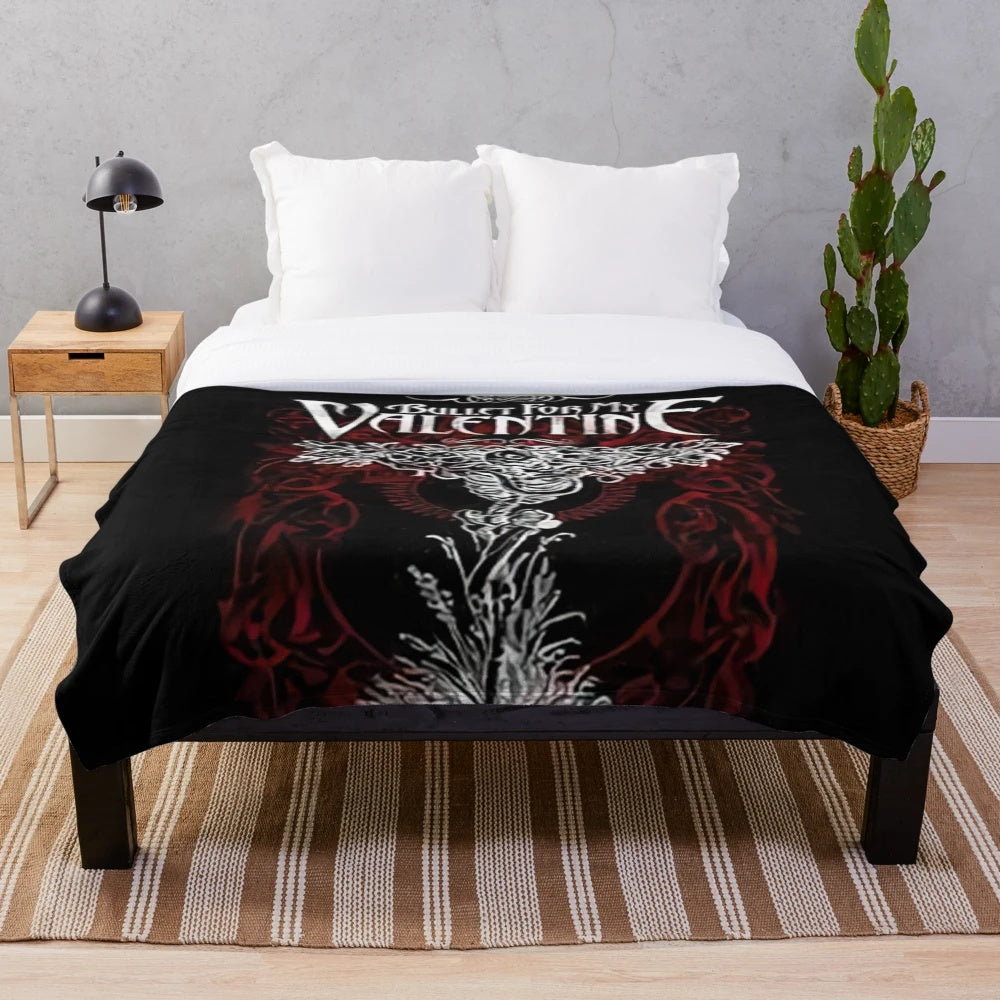Metalcore-inspired plush blanket featuring the Parasite design from Bullet for My Valentine