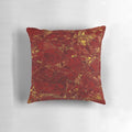 Aurelia- Red and Gold Metallic Pillow with abstract geometric triangles and shapes