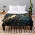 Metallic jellyfish plush blanket