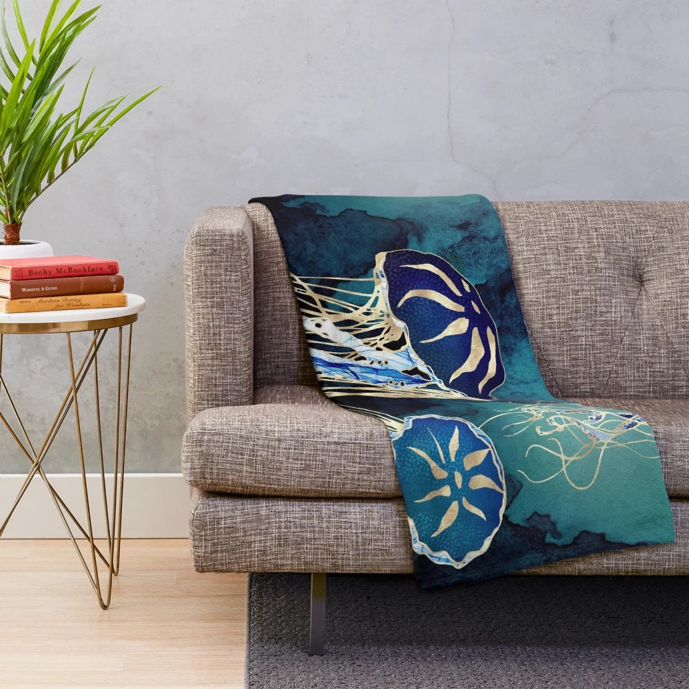 Metallic Jellyfish Plush Blanket