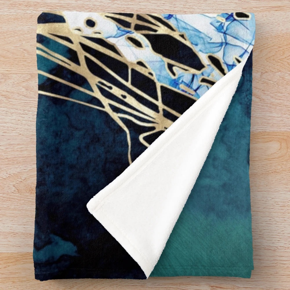 Metallic Jellyfish Plush Blanket