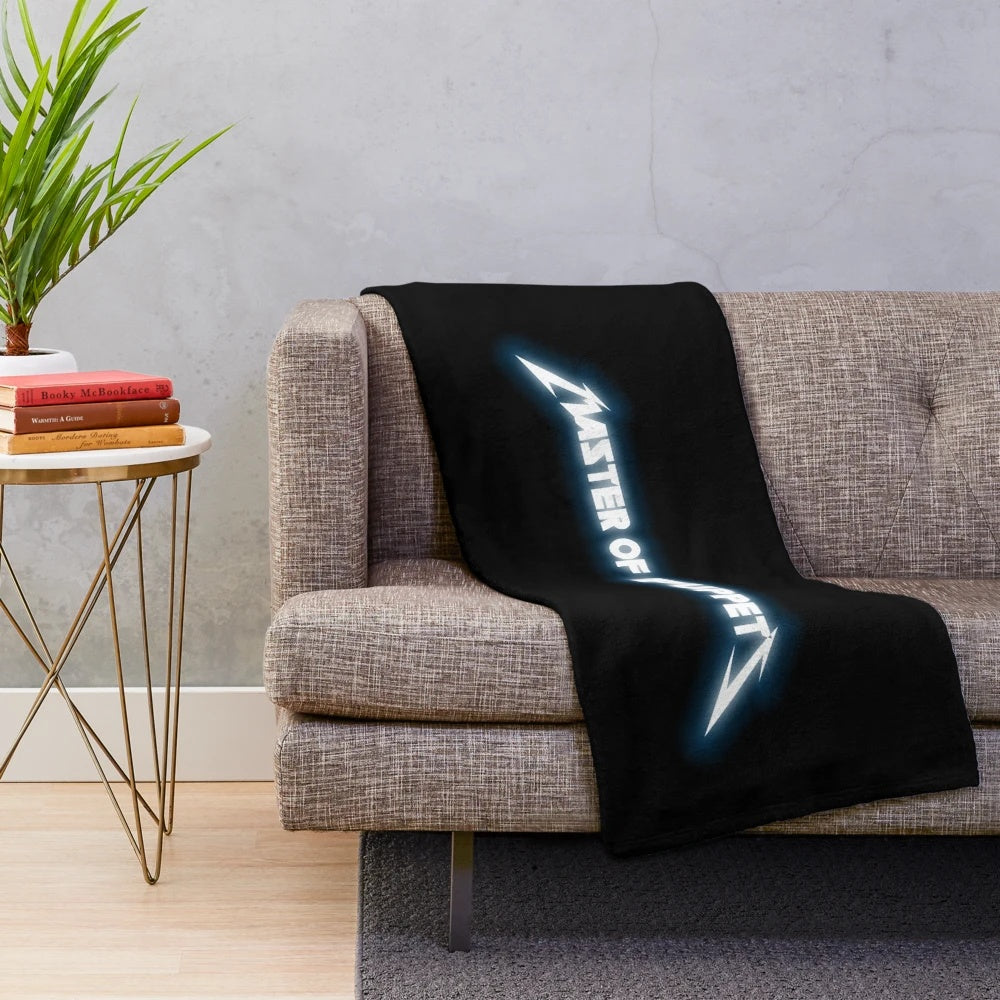 Metallica-Inspired Plush Blanket with Band Logo