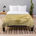 Metatron Cube sacred geometry mandala plush blanket for healing and protection