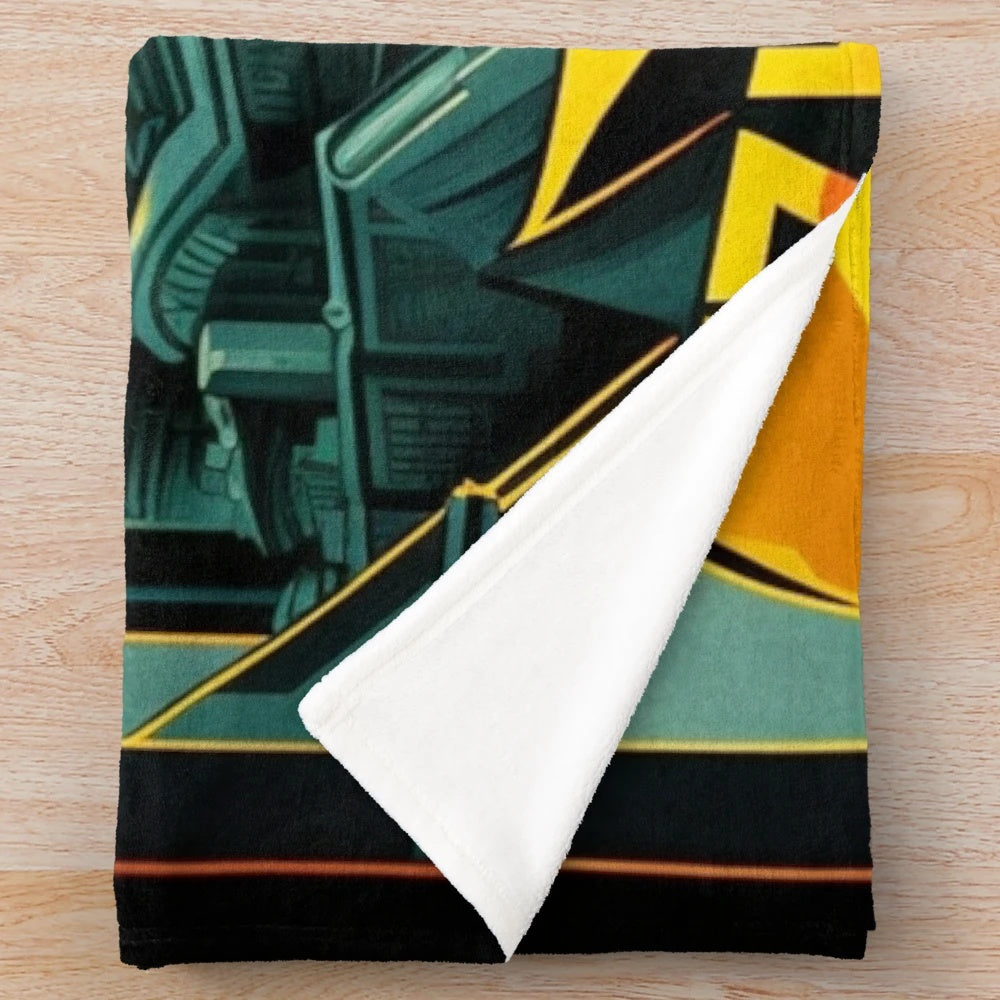 Metropolis City Futuristic Cinema Inspired Plush Blanket