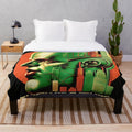 Metropolis Futuristic Plush Blanket with Cinema and Light Games Design