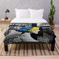 Metropolis-inspired abstract futuristic plush blanket