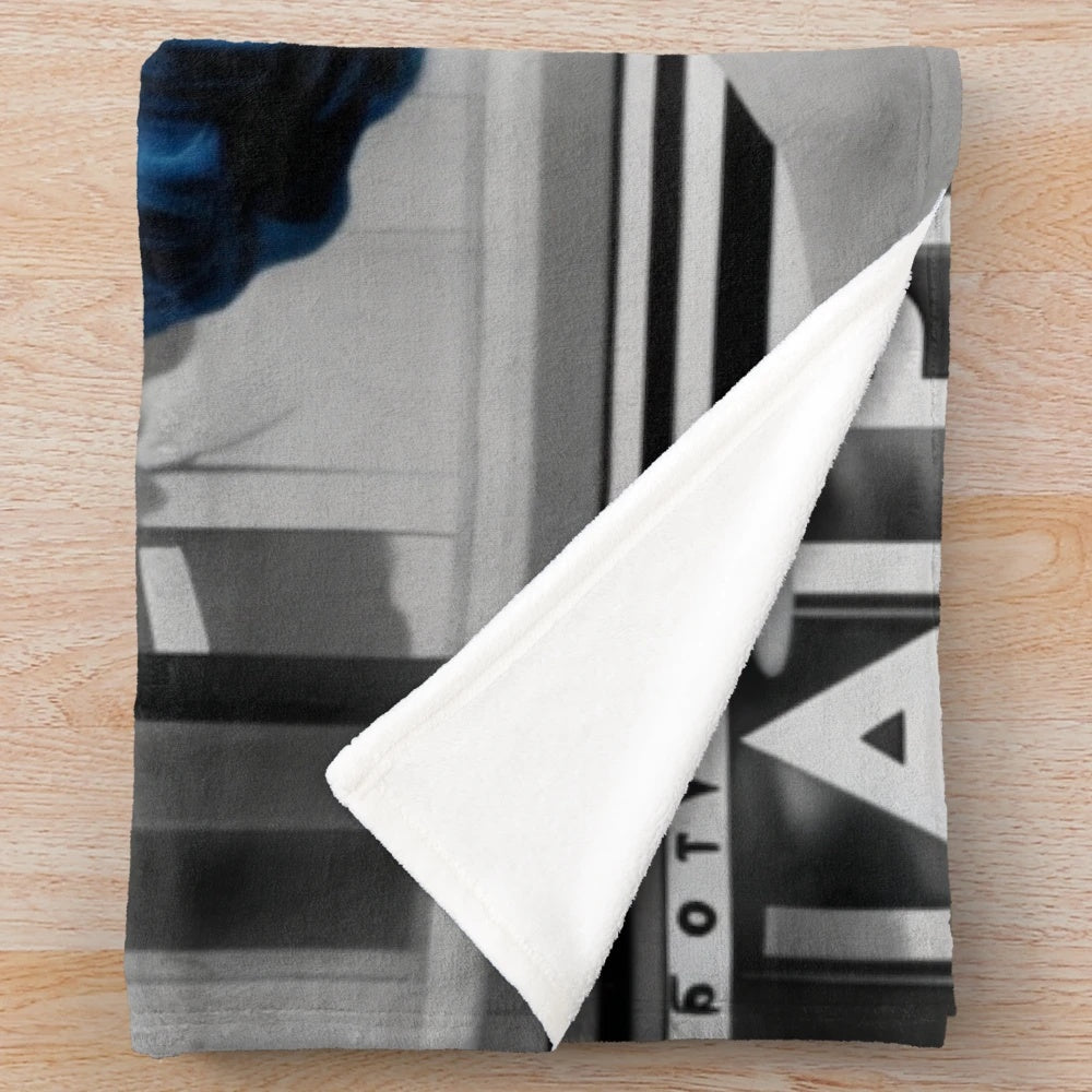 Metropolis-inspired abstract futuristic plush blanket
