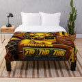 Metropolis-Inspired Plush Blanket with Futuristic Cinema and Movie Motifs