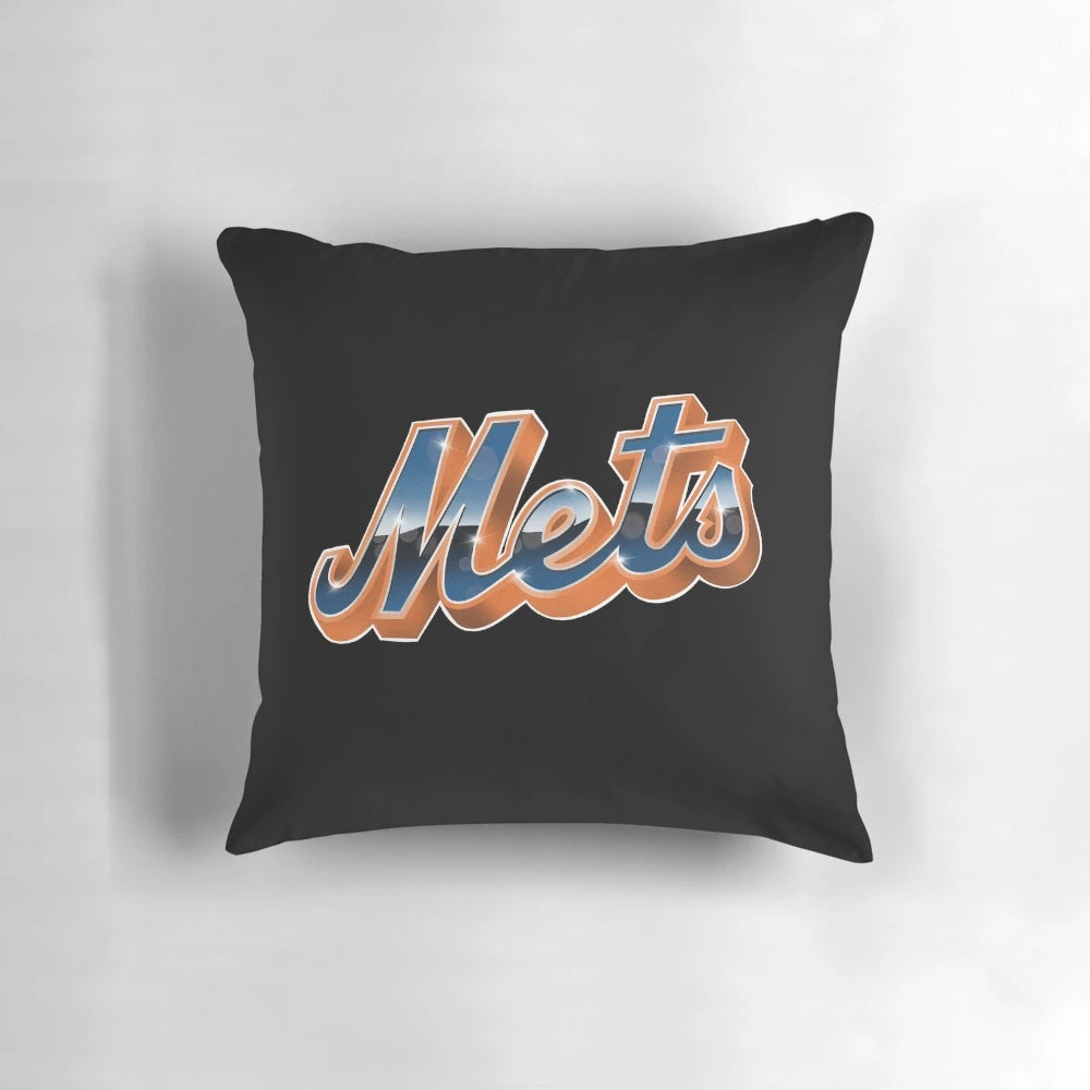 Metropolitan Pillow with New York City and Baseball Imagery