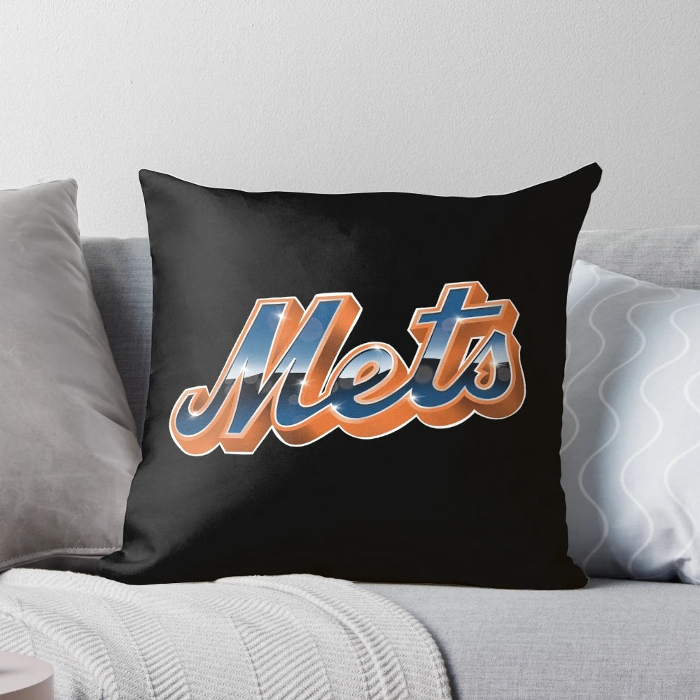 Metropolitan Pillow with New York City and Baseball Imagery