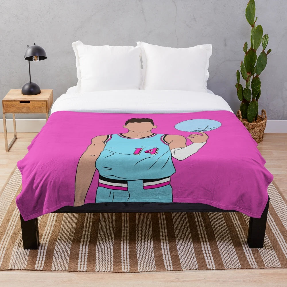 Miami Vice-style plush blanket featuring Tyler Herro