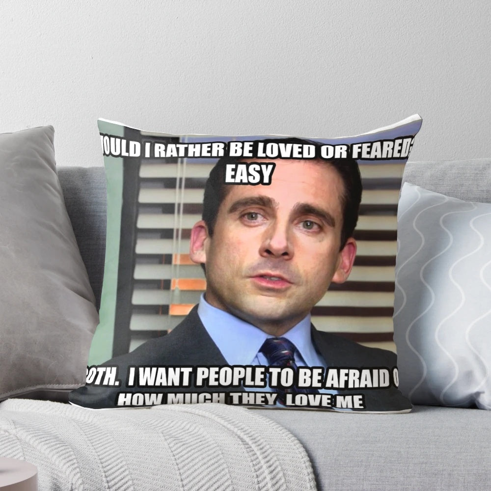 Michael Scott The Office Pillow featuring a quote from the popular TV show
