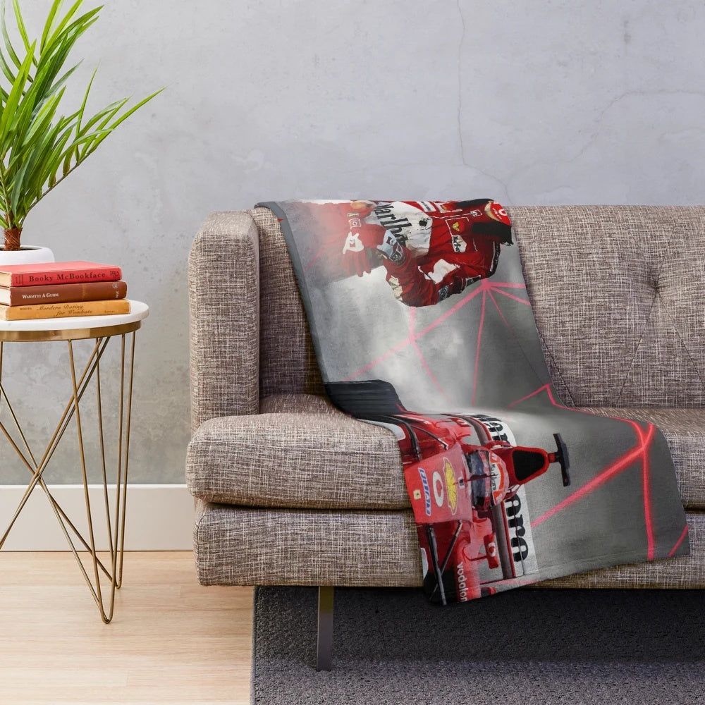 Michel Schumacher inspired plush blanket for Formula 1 and racing fans