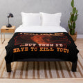 Wolf Creek inspired Mick Taylor plush blanket with digital pop art design