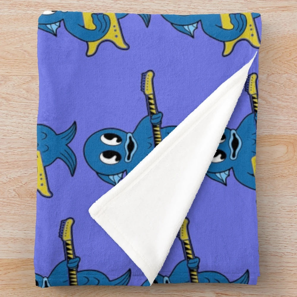 King Gizzard inspired microtonal music themed plush blanket