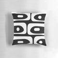 Mid century modern black and white abstract pattern decorative throw pillow