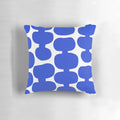 Mid century modern blue and white minimalist pattern throw pillow