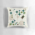 Eames Era Starburst and Globe Pattern Pillow with Mid-Century Modern Design