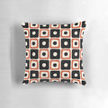 Mid century modern square dot pattern pillow with a geometric design
