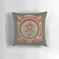 A plush, decorative pillow featuring a cozy hobbit hole design, inspired by the world of J.R.R. Tolkien's Lord of the Rings and The Hobbit.