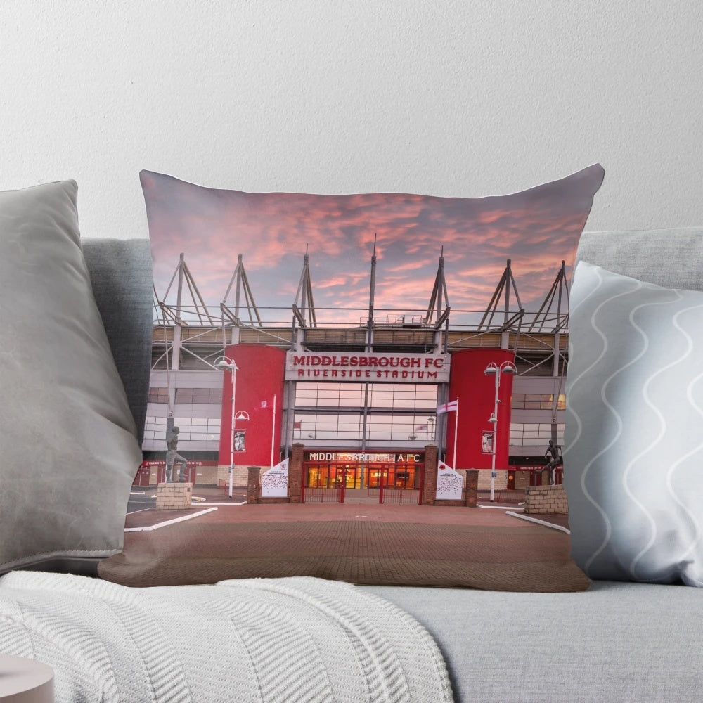Pillow featuring the iconic Riverside Stadium, home of Middlesbrough FC