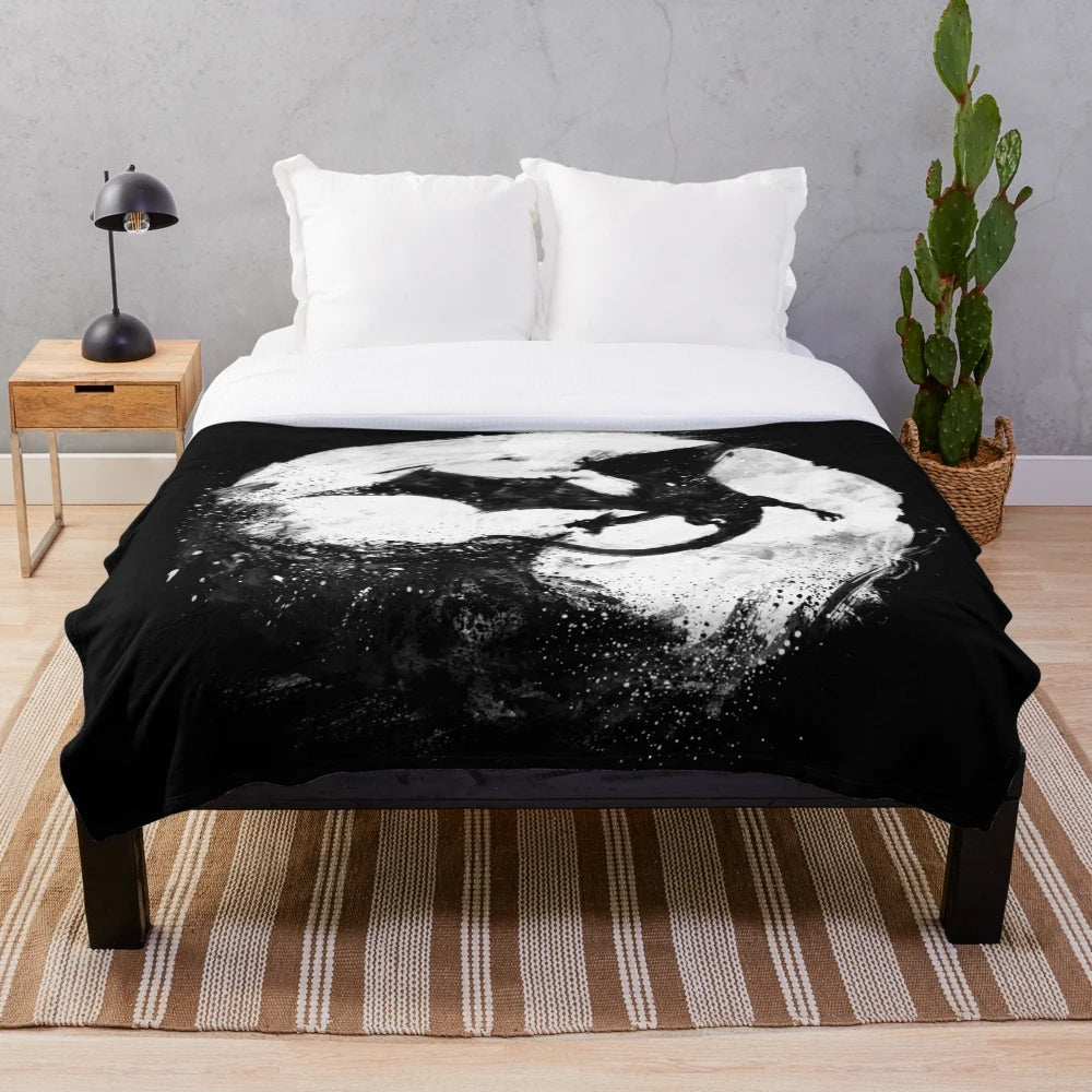 Midnight Desolation Plush Blanket featuring a mystical fantasy design