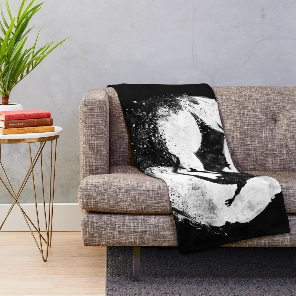 Midnight Desolation Plush Blanket featuring a mystical fantasy design