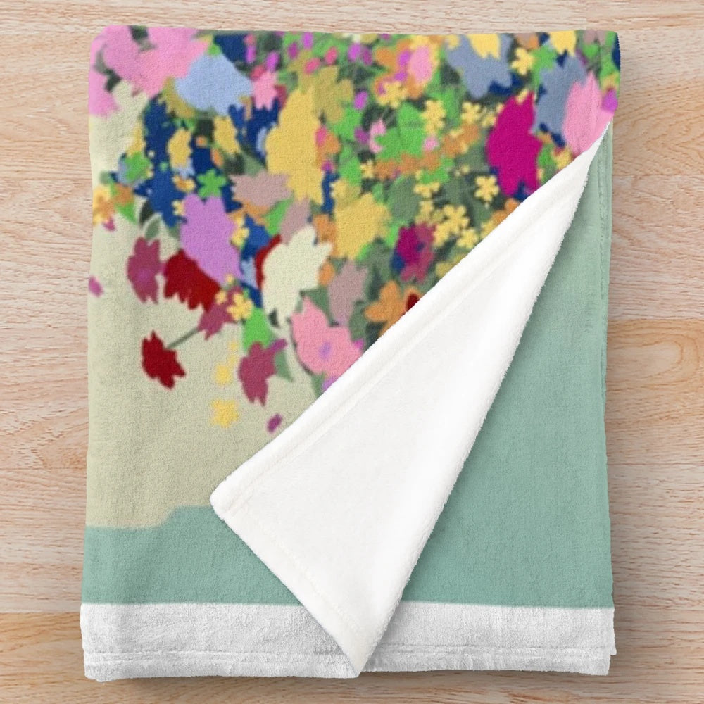 Midsommar inspired plush blanket featuring floral horror aesthetic