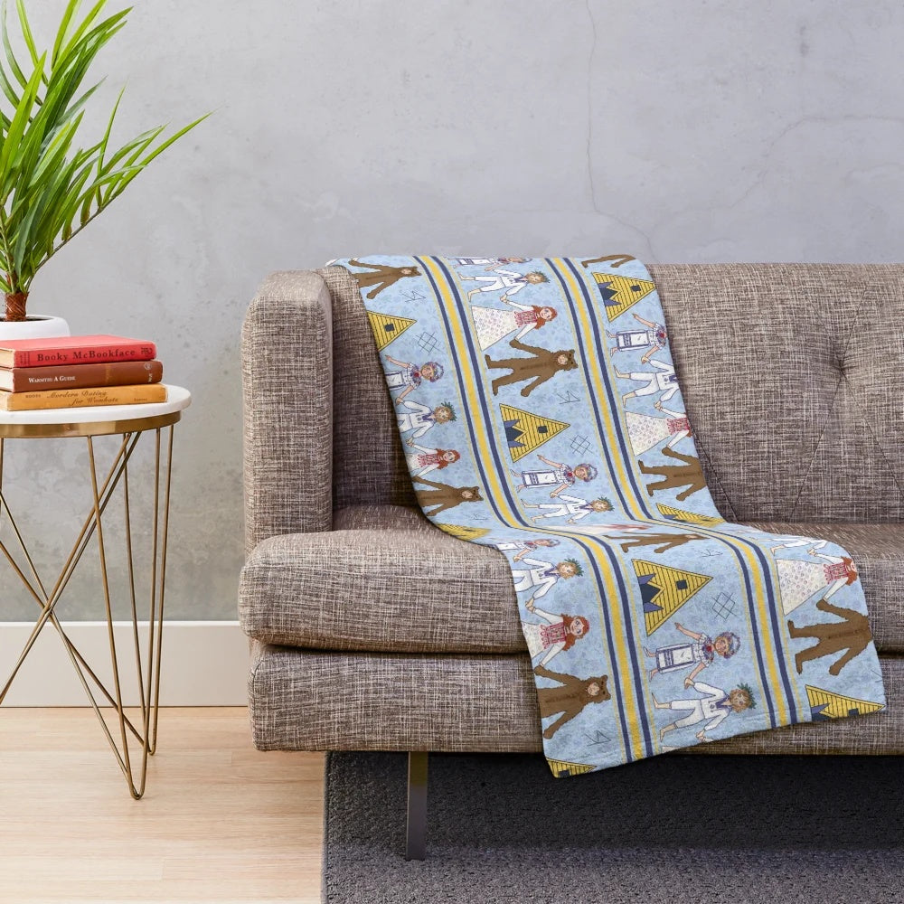 Midsommar-inspired plush blanket with a floral pattern
