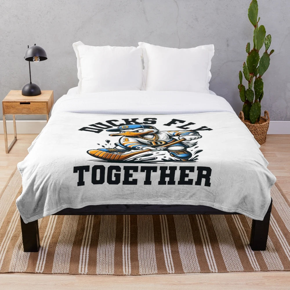 Mighty Ducks hockey plush blanket