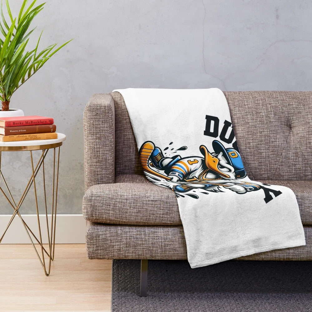 Mighty Ducks hockey plush blanket