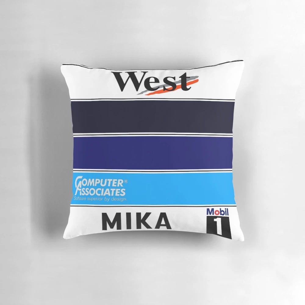 Mika Hakkinen inspired Formula 1 pillow with racing helmet design
