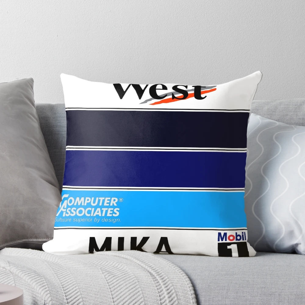 Mika Hakkinen inspired Formula 1 pillow with racing helmet design