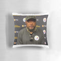 Mike Tomlin "We Do Not Care" Pillow, featuring a quote from the Pittsburgh Steelers head coach