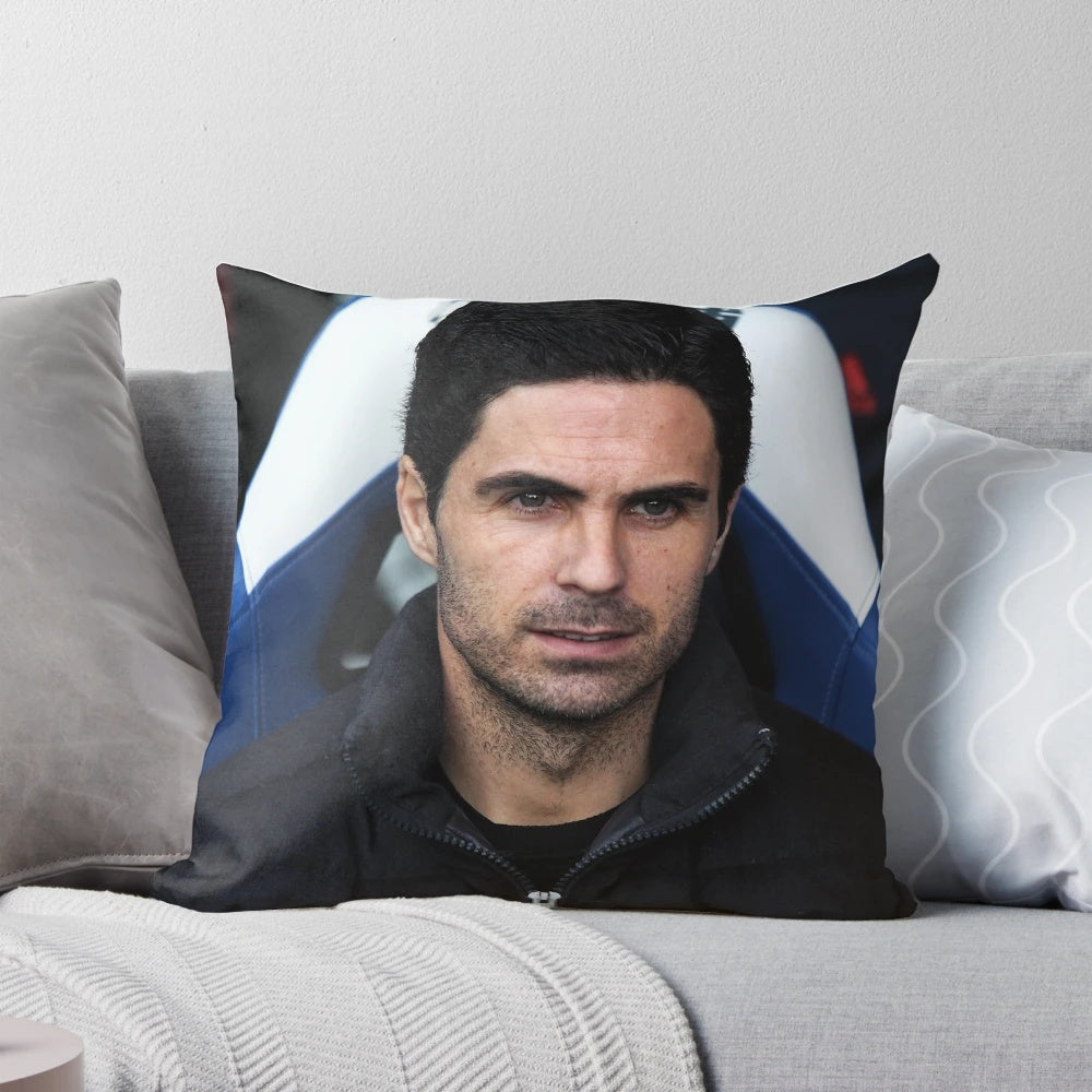 Mikel Arteta Arsenal Football Pillow featuring the Arsenal manager's face