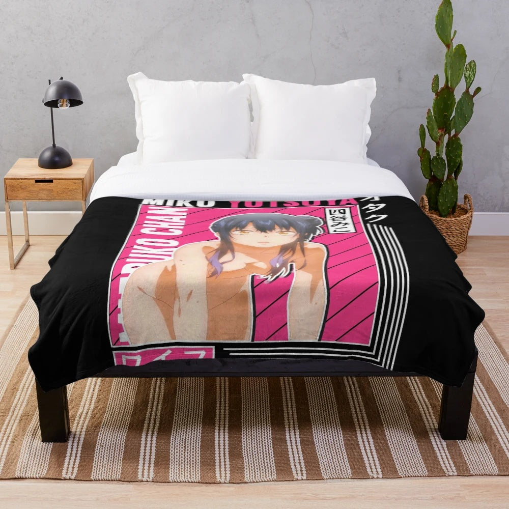 Miko Yotsuya Plush Blanket from the Mieruko Chan anime series