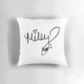 Miley Cyrus autographed throw pillow with her signature