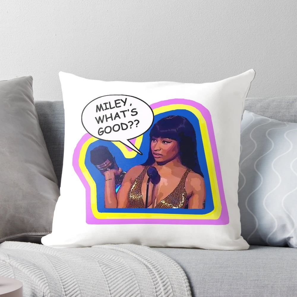 Miley, What's Good? Celebrity Pillow featuring Nicki Minaj and Miley Cyrus