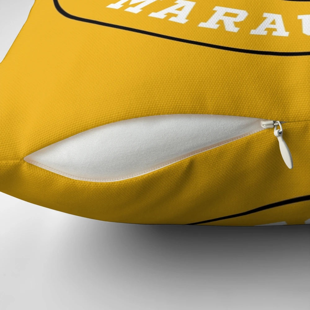 Millersville University Marauders logo printed on a soft, plush pillow