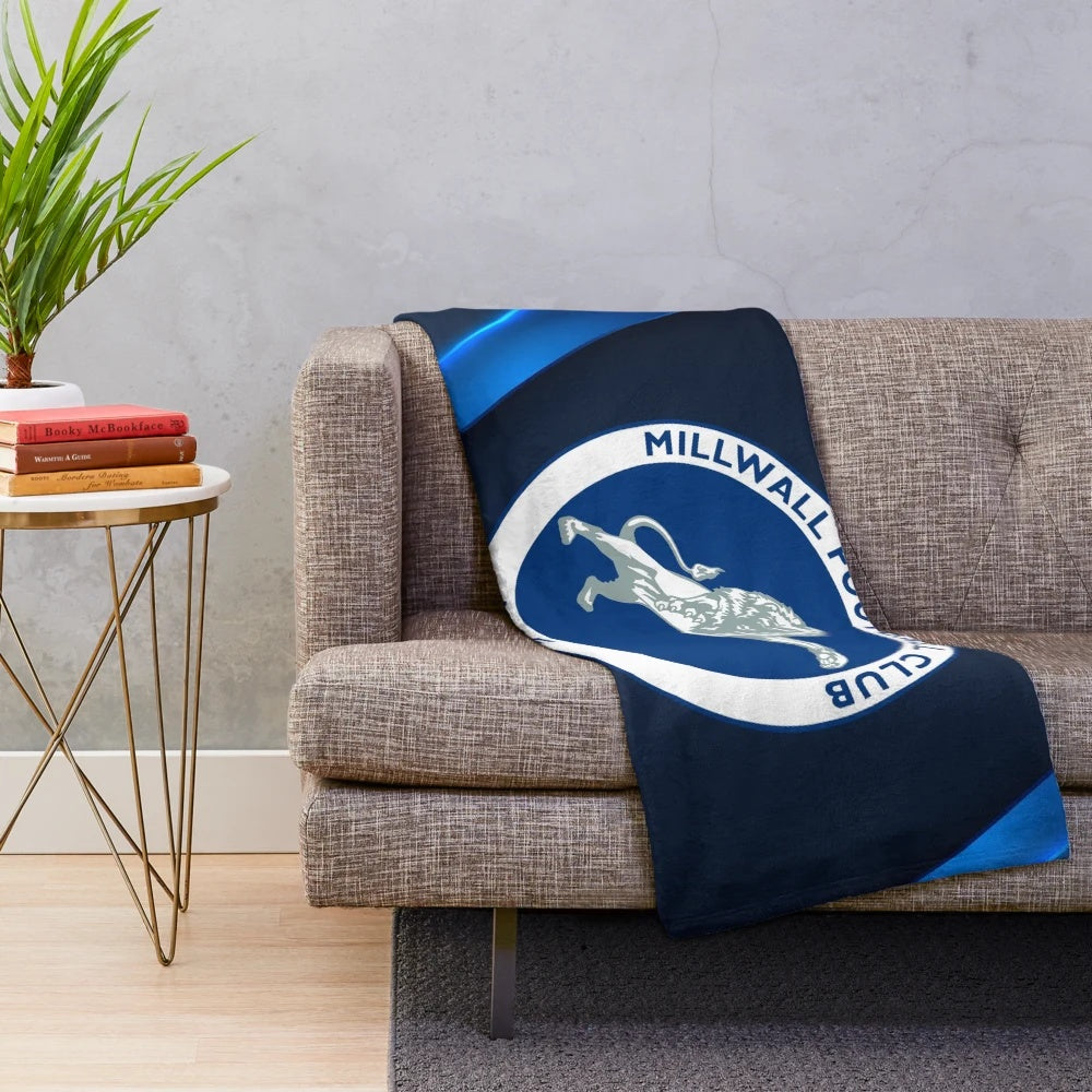 Millwall FC inspired plush blanket with club colors and logo