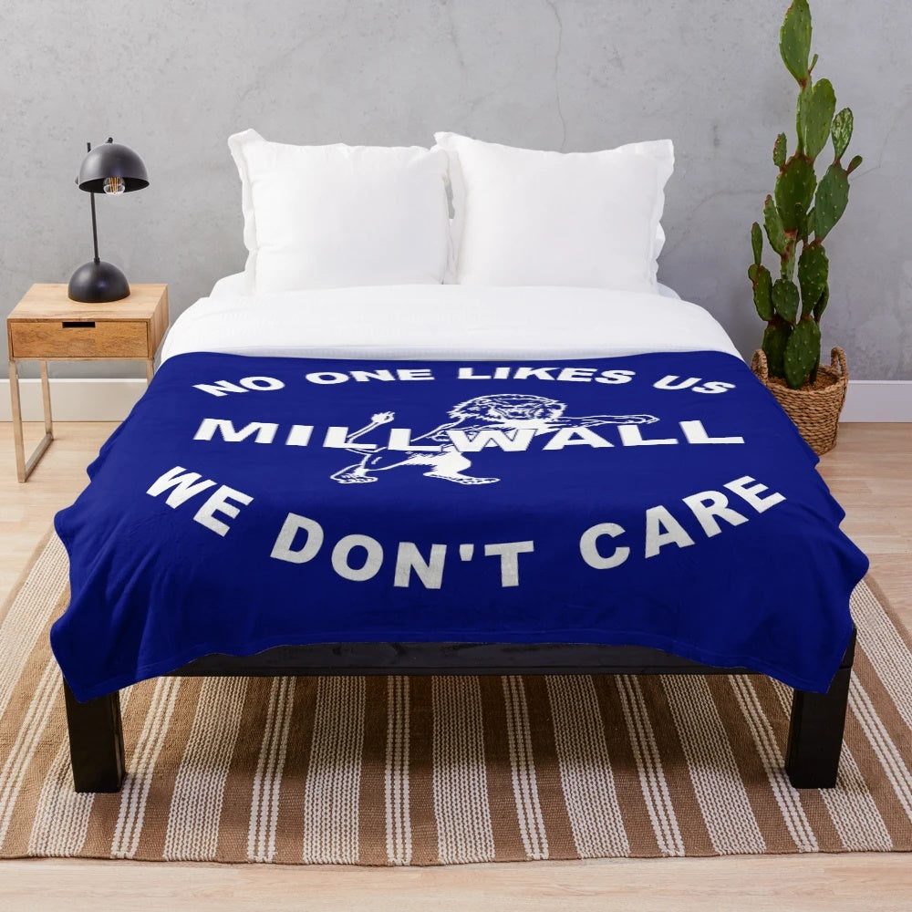 Millwall FC inspired plush blanket with football hooligan references