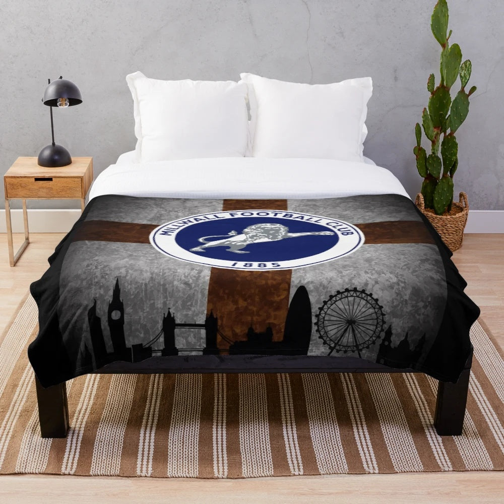 Millwall football club themed plush blanket
