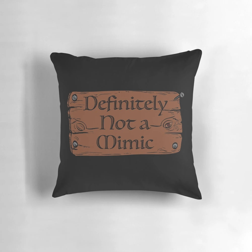 A wooden pillow shaped like a mimic, a famous monster from the Dungeons and Dragons universe.