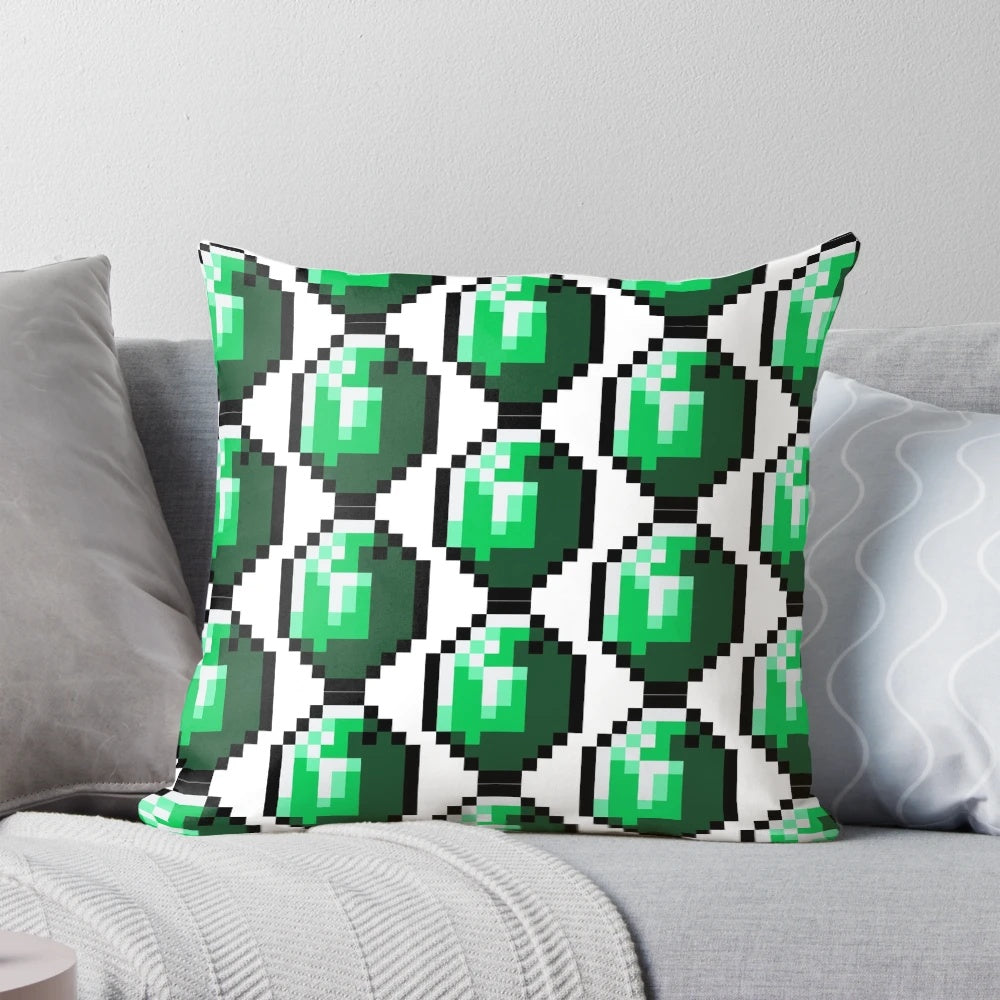 Minecraft Emerald Pillow featuring the iconic Minecraft emerald design