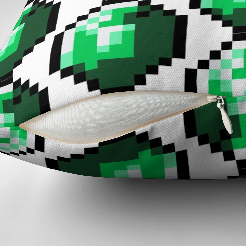 Minecraft Emerald Pillow featuring the iconic Minecraft emerald design