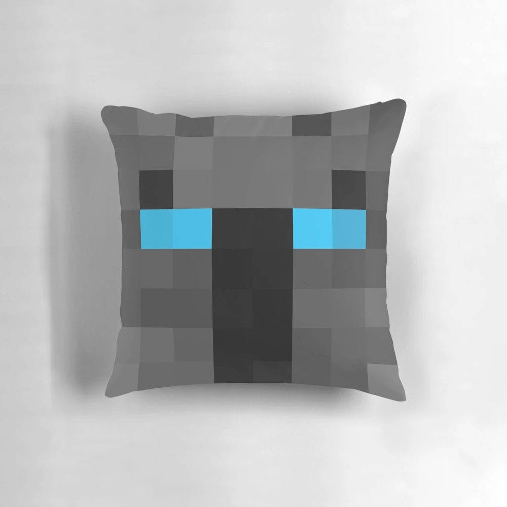 Decorative minecraft-themed pillow featuring popular YouTube personalities and streamers
