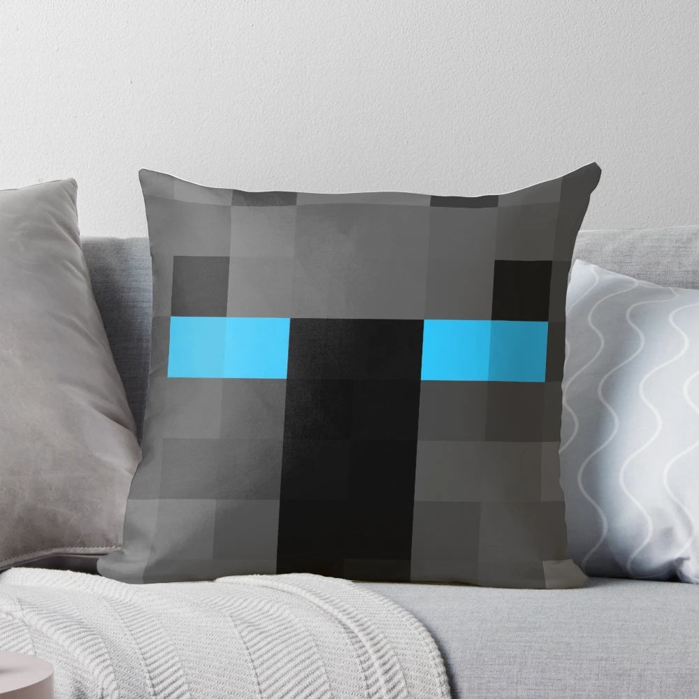 Decorative minecraft-themed pillow featuring popular YouTube personalities and streamers