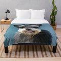 Miniature Schnauzer dog breed watercolor painting plush blanket
